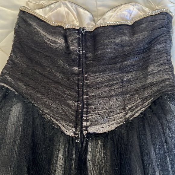 Vintage Custom Made Black Corset Sweetheart Ball gown Rhinestones Sequins Small - Picture 10 of 17